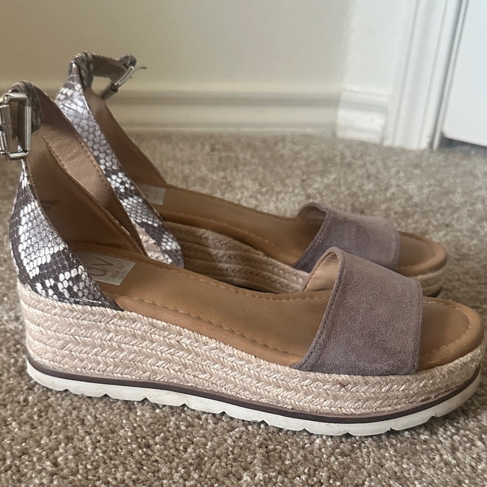 DV by Dolce Vita Gray and Snake Print Espadrilles